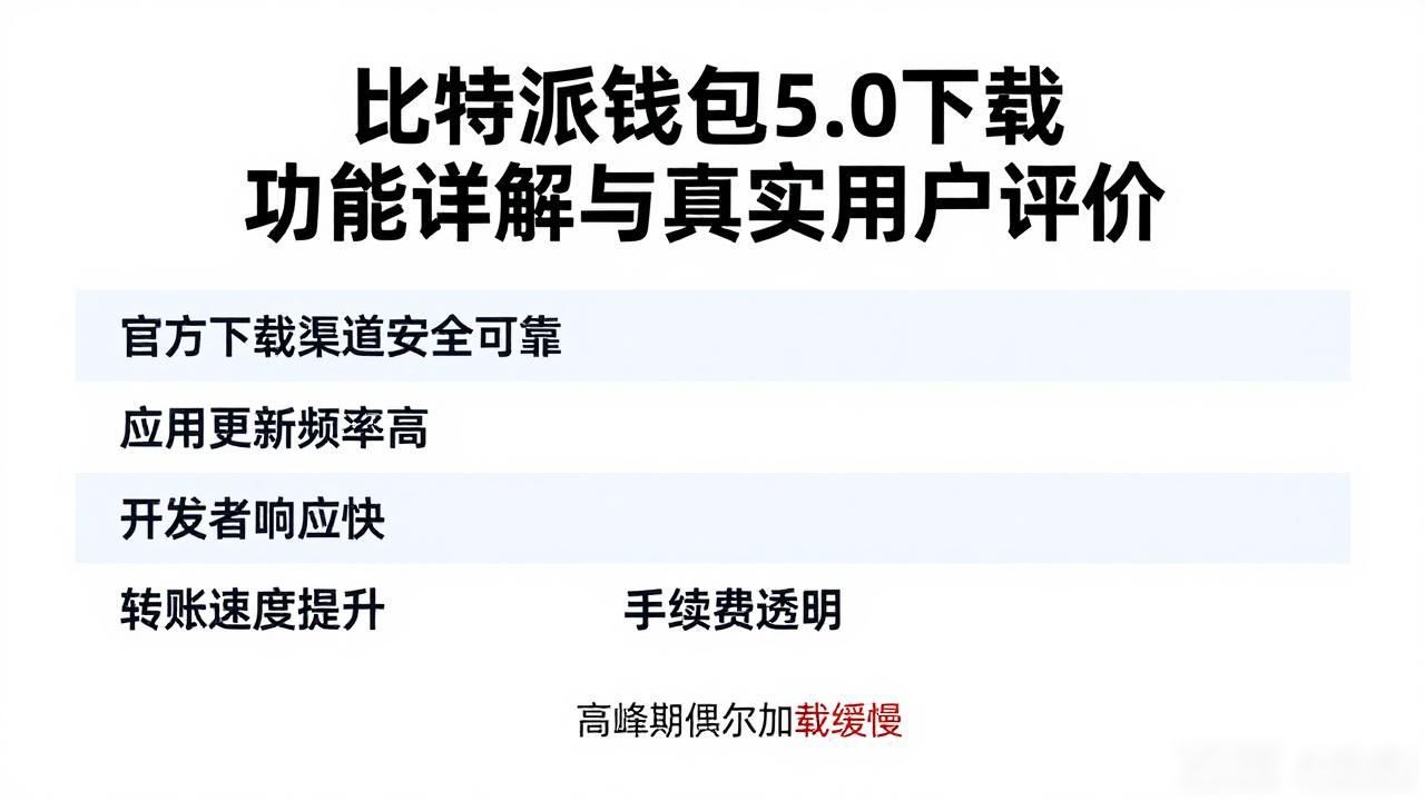 比特派钱包5.0下载 功能详解与真实用户评价