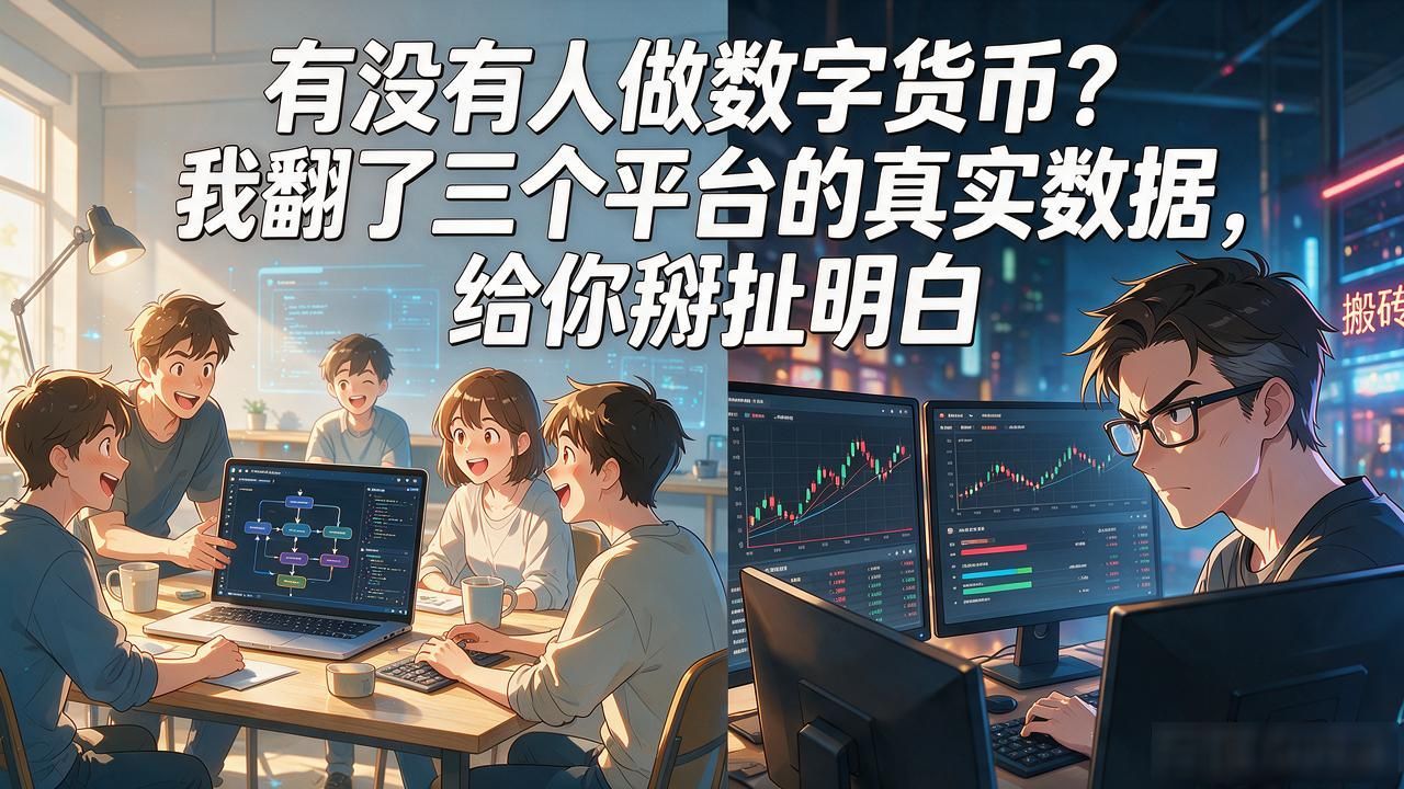 有没有人做数字货币？我翻了三个平台的真实数据，给你掰扯明白