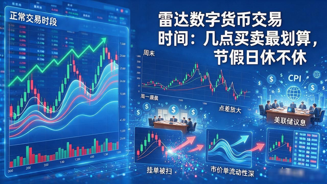 雷达数字货币交易时间：几点买卖最划算，节假日休不休