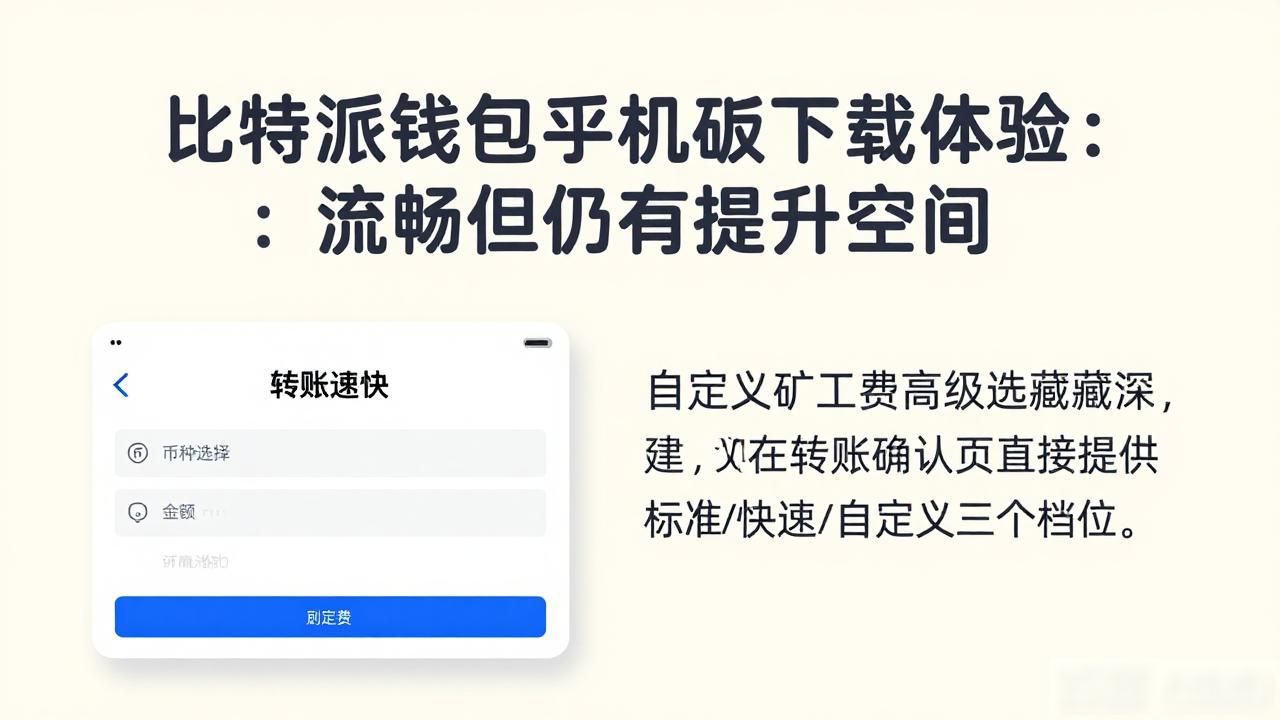 比特派钱包手机版下载体验：流畅但仍有提升空间